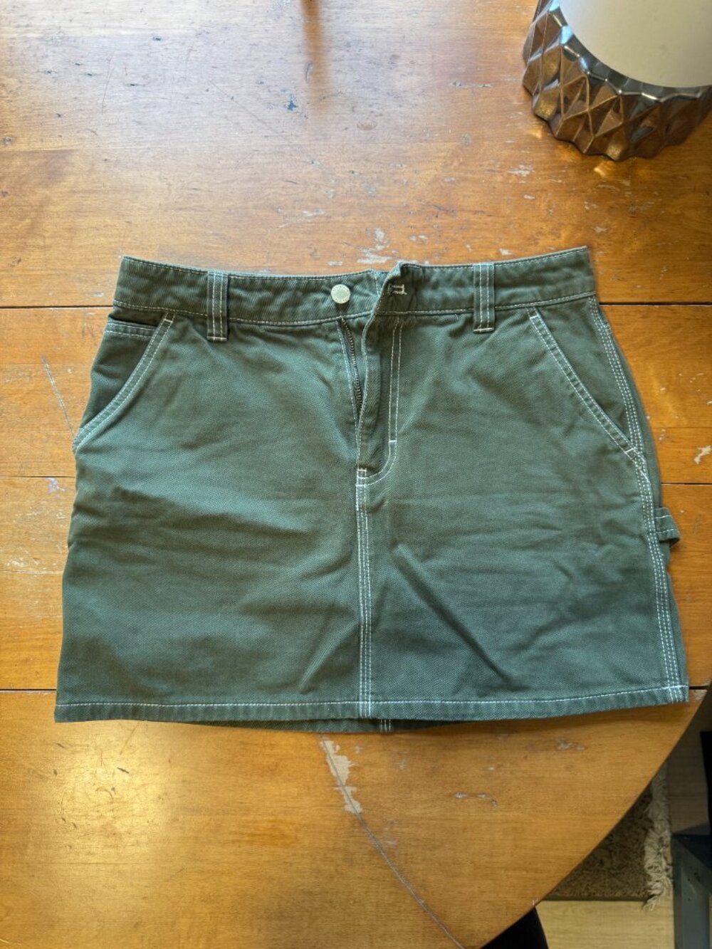TNA Olive Green Cargo Skirt